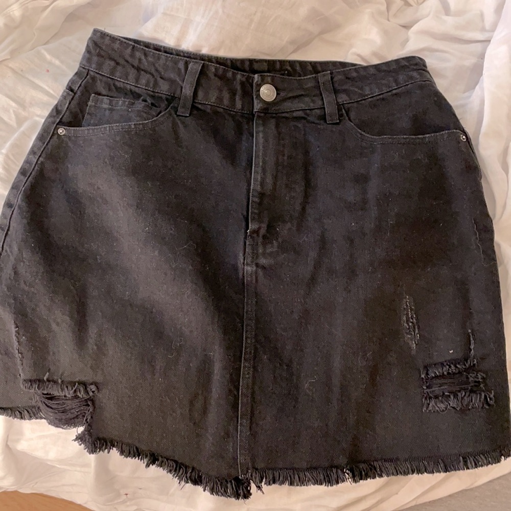 Black Jean Skirt